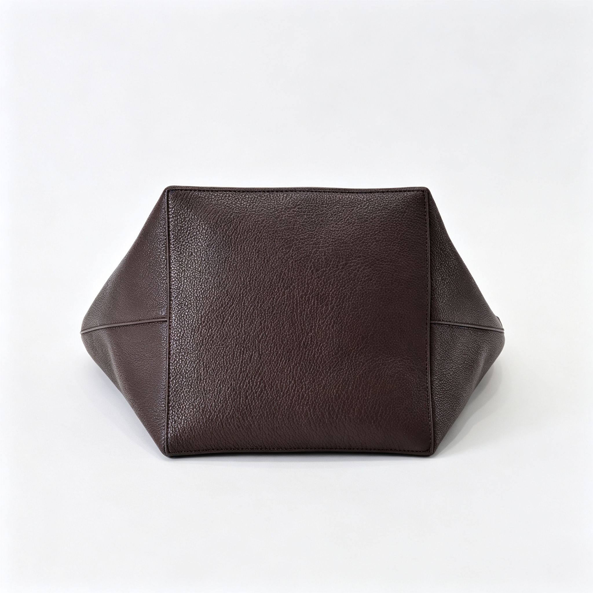 The Row XL Park Tote Bag | 50cm Pebbled Leather Large Tote with Pouch | Espresso Brown Handbag