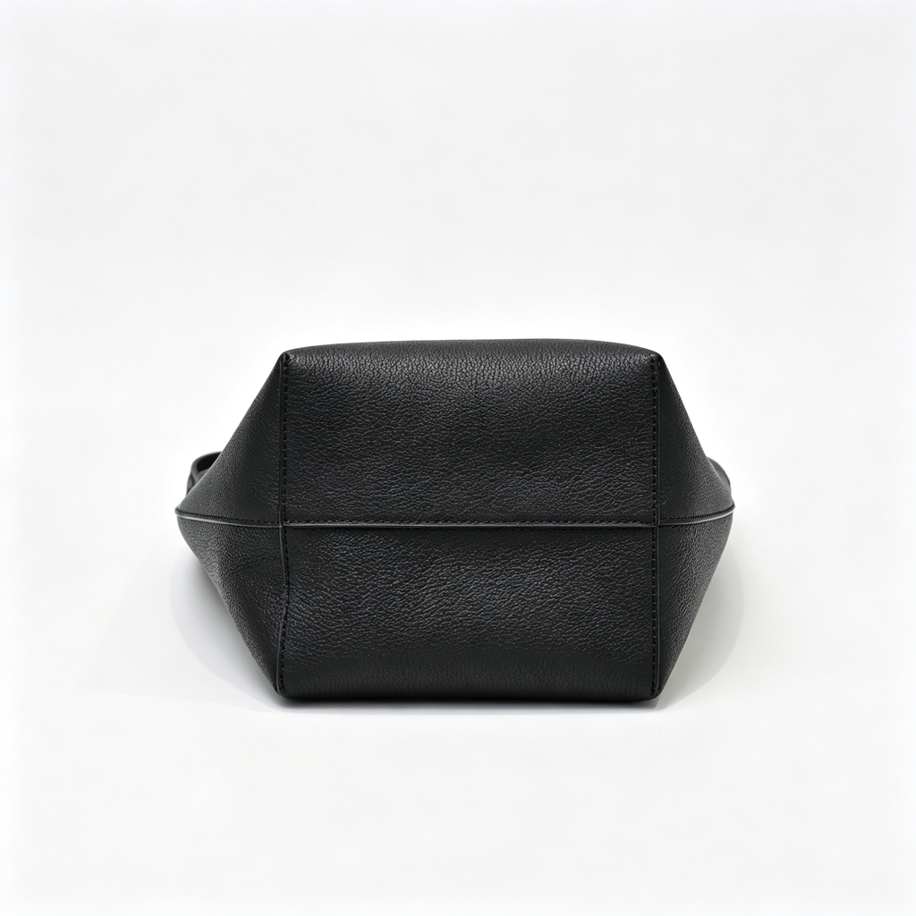 The Row N/S Park Medium Tote Bag | 30cm Pebbled Calfskin Bucket Bag | Black Leather Shoulder Tote