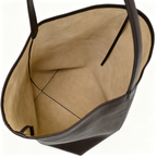 The Row N/S Park Large Tote Bag | 38cm Grained Calfskin Leather Bucket Bag | Espresso/Dark Brown