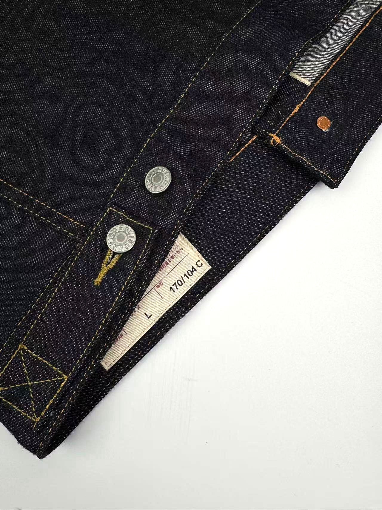 EVISU Gold Dragon Embroidered Denim Jacket