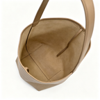 The Row N/S Park Medium Tote Bag | 30cm Grained Calfskin Leather Bucket Bag | Sand/Beige/Oatmeal