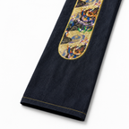EVISU "God Crane" Embroidered Jacquard "Big M" Jeans