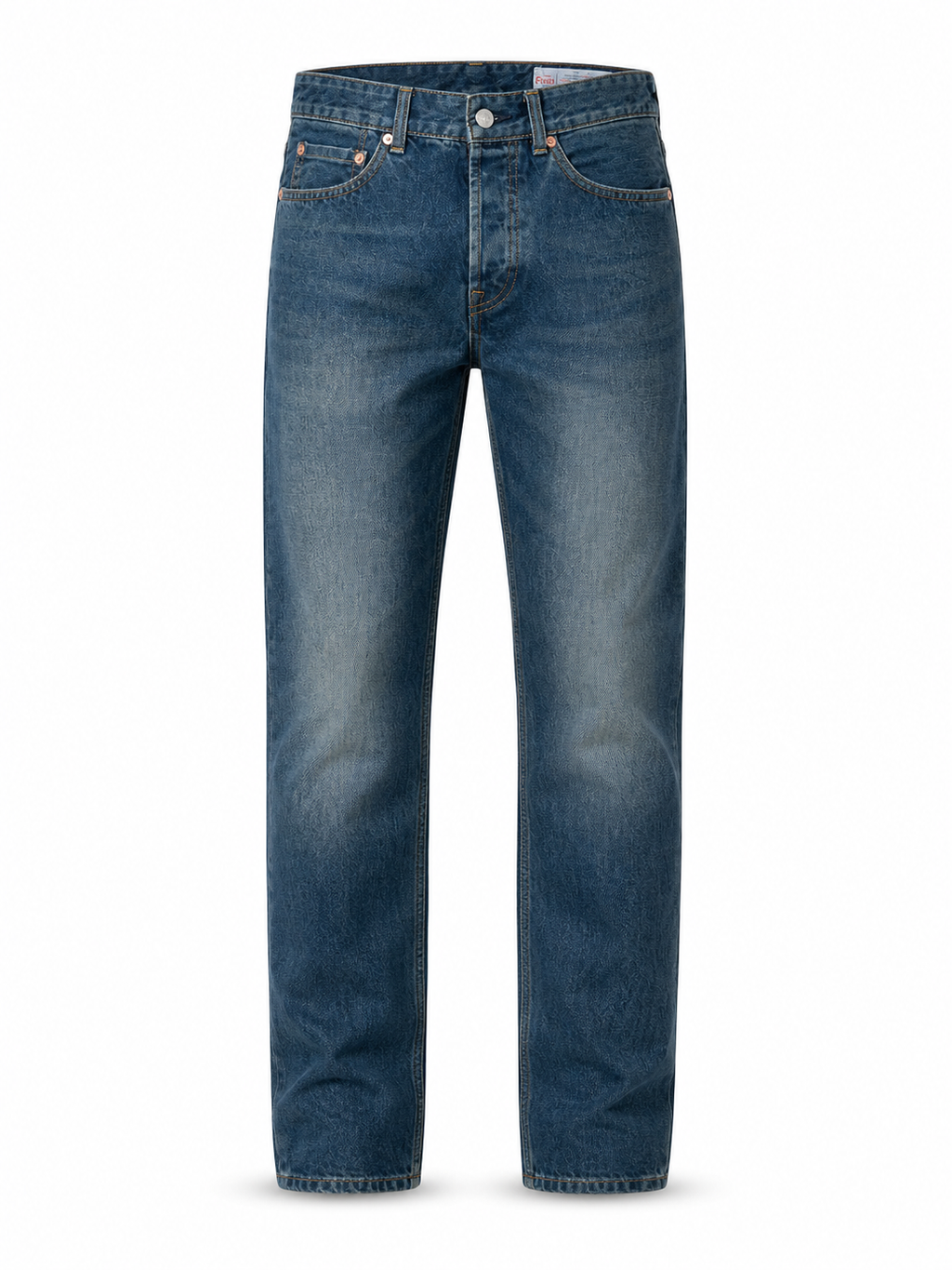 EVISU 22AW Deconstructed Patchwork Big M Straight-Leg Jeans – Vintage Denim Streetwear for Men