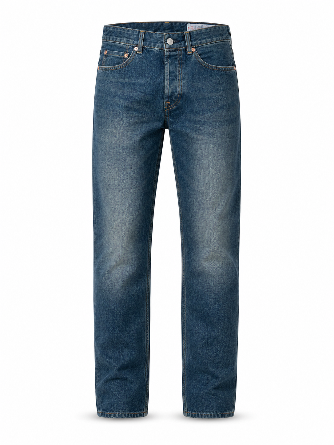 EVISU 22AW Deconstructed Patchwork Big M Straight-Leg Jeans – Vintage Denim Streetwear for Men