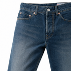 EVISU 22AW Deconstructed Patchwork Big M Straight-Leg Jeans – Vintage Denim Streetwear for Men