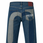 EVISU 22AW Deconstructed Patchwork Big M Straight-Leg Jeans – Vintage Denim Streetwear for Men