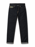 Evisu Men's Multi-Pocket Brocade Jeans - Japanese Streetwear with Kogin Embroidery & Raw Denim