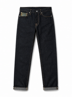 Evisu Men's Multi-Pocket Brocade Jeans - Japanese Streetwear with Kogin Embroidery & Raw Denim