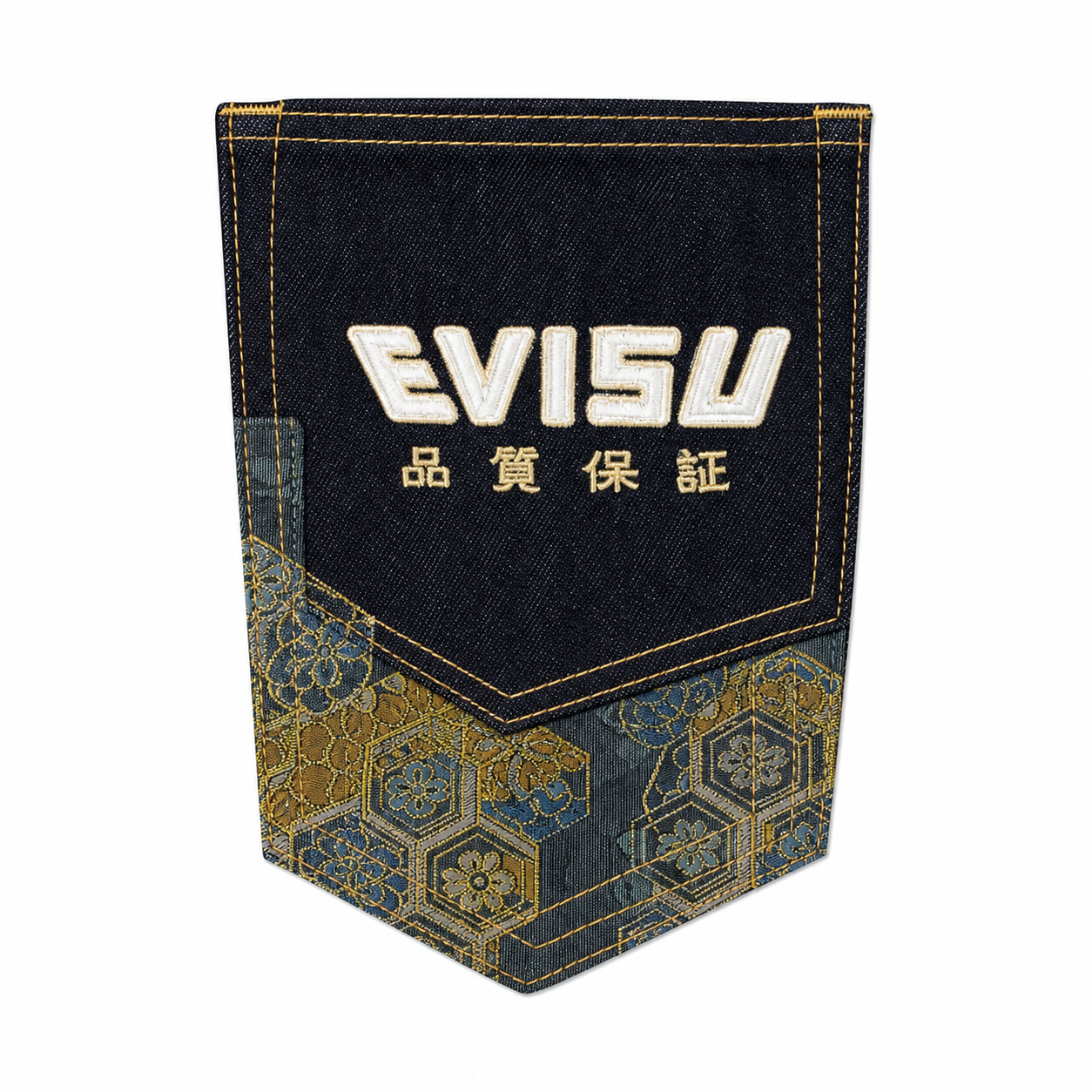 Evisu Men's Multi-Pocket Brocade Jeans - Japanese Streetwear with Kogin Embroidery & Raw Denim