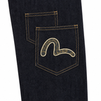 Evisu Men's Multi-Pocket Brocade Jeans - Japanese Streetwear with Kogin Embroidery & Raw Denim