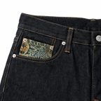Evisu Men's Multi-Pocket Brocade Jeans - Japanese Streetwear with Kogin Embroidery & Raw Denim