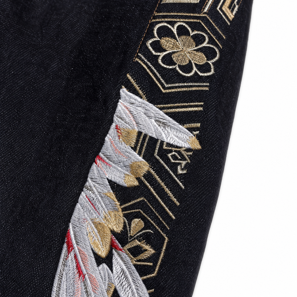 Evisu Men's Wing & Geometric Print Jeans - Japanese Streetwear Raw Denim