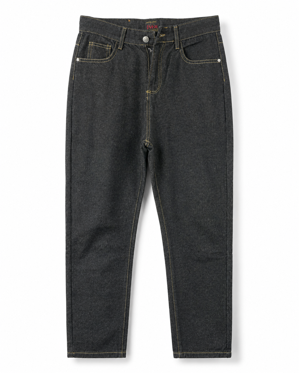 Evisu Men's 'Raku' Kanji & Contrast Panel Jeans - Raw Denim Japanese Streetwear