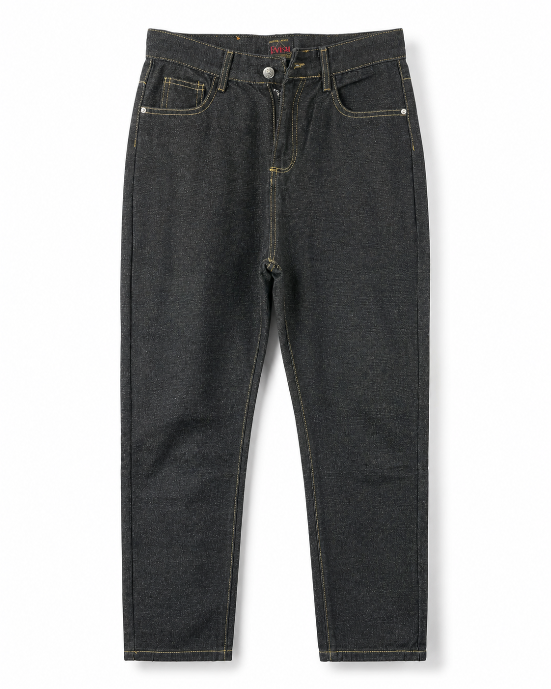Evisu Men's 'Raku' Kanji & Contrast Panel Jeans - Raw Denim Japanese Streetwear