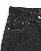 Evisu Men's 'Raku' Kanji & Contrast Panel Jeans - Raw Denim Japanese Streetwear