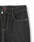 Evisu Men's 'Raku' Kanji & Contrast Panel Jeans - Raw Denim Japanese Streetwear