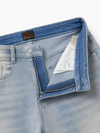 Evisu Men's Patchwork Seagull Jeans – Light Wash Slim Fit Denim
