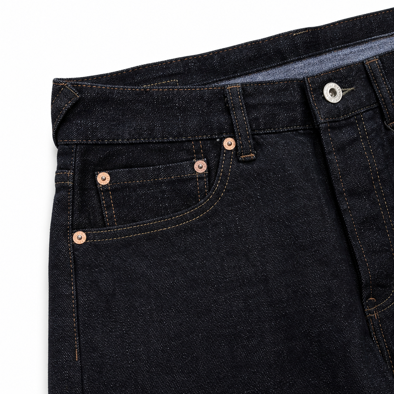 Evisu Men's Classic "Small M" Seagull Logo Raw Denim Jeans – Dark Wash Japanese Streetwear