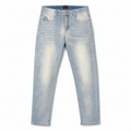 Evisu Men's "Ocean Wave" Patchwork Seagull Jeans – Light Wash Japanese Denim