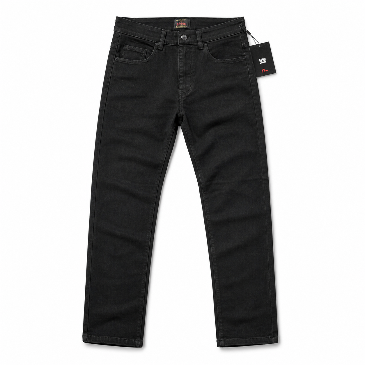 Evisu Men's "White Tiger" Embroidered Jeans – Black Japanese Streetwear Denim