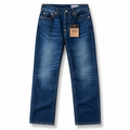 Evisu Men's "Flower & Logo" Washed Jeans – Medium Blue Japanese Streetwear Denim