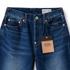 Evisu Men's "Flower & Logo" Washed Jeans – Medium Blue Japanese Streetwear Denim