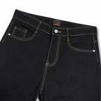 Evisu x Maison Kitsuné "M" Logo Jeans – Black Denim with Fox Head Print