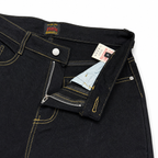 Evisu x Maison Kitsuné "M" Logo Jeans – Black Denim with Fox Head Print