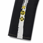 Evisu x Maison Kitsuné "M" Logo Jeans – Black Denim with Fox Head Print