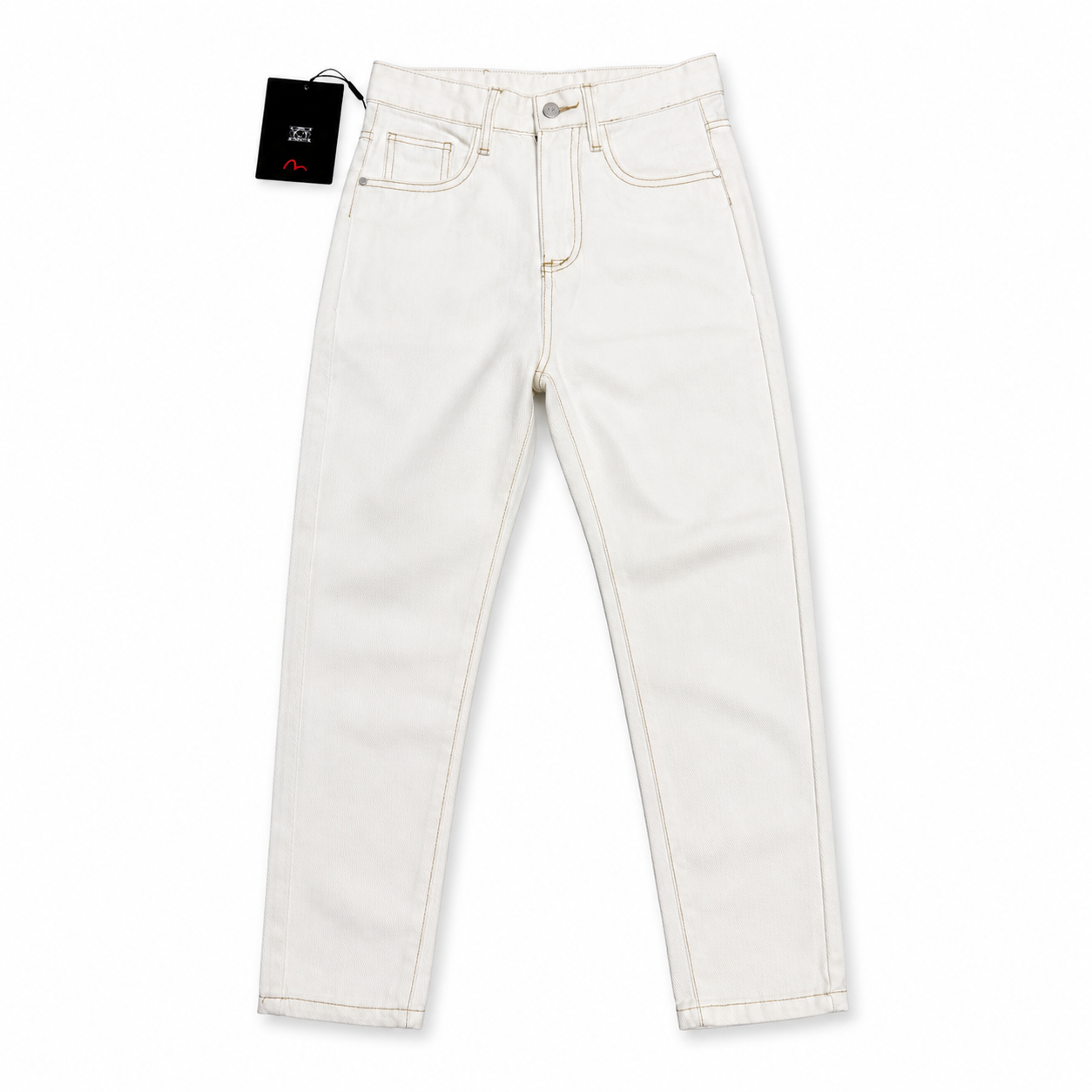 Evisu Men's "Ocean Wave & Daikoku" Embroidered Jeans – Off-White Japanese Streetwear Denim