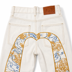 Evisu Men's "Ocean Wave & Daikoku" Embroidered Jeans – Off-White Japanese Streetwear Denim