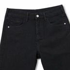 Evisu Men's Black Denim Jeans with Blue Eagle Embroidery - Straight Leg Streetwear Trousers