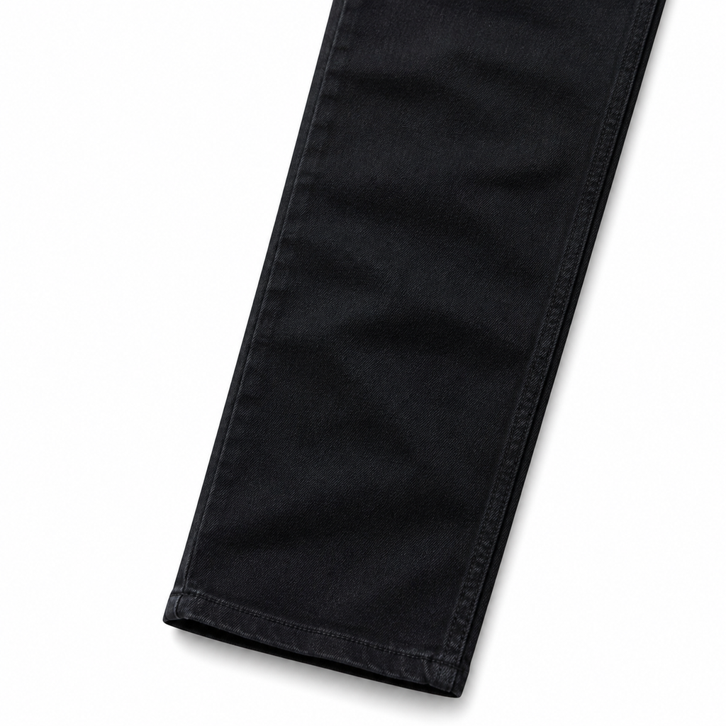 Evisu Men's Black Denim Jeans with Blue Eagle Embroidery - Straight Leg Streetwear Trousers