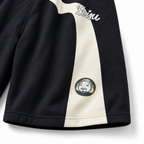EVISU Men's Buddha Head Blue & White "Big M" Casual Shorts
