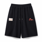 EVISU Daikoku Daruma & Tiger "Big M" Print French Terry Shorts
