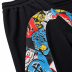 EVISU Daikoku Daruma & Tiger "Big M" Print French Terry Shorts