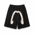 EVISU Men's Brushstroke "Big M" Print French Terry Sweatshorts