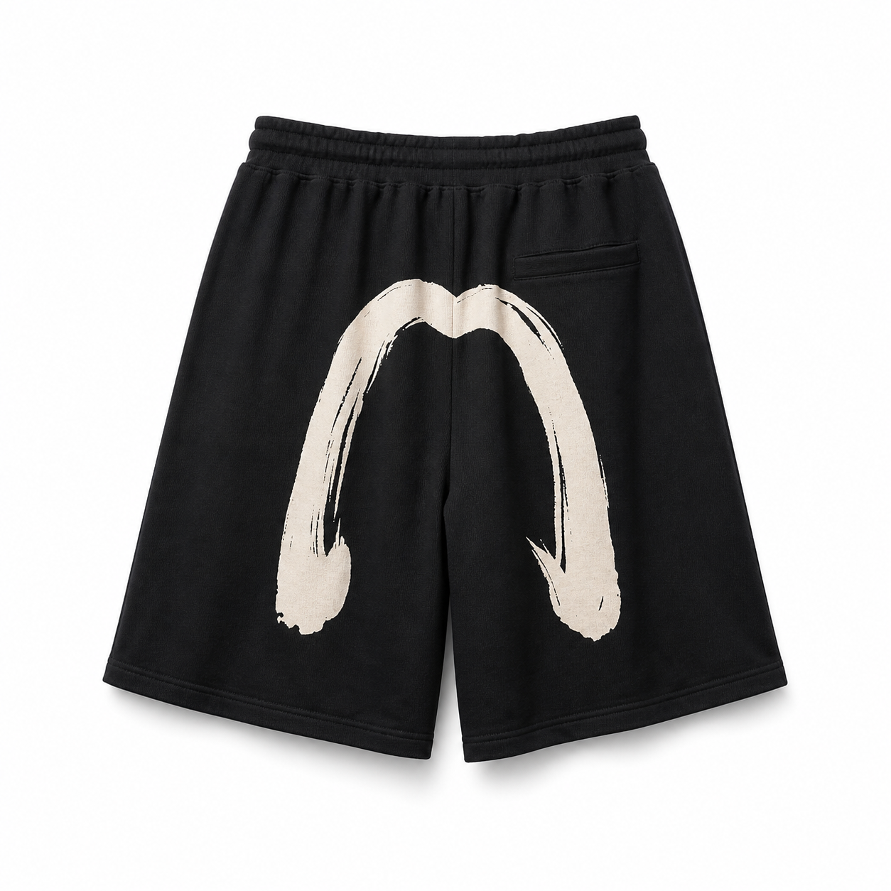 EVISU Men's Brushstroke "Big M" Print French Terry Sweatshorts