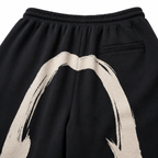 EVISU Men's Brushstroke "Big M" Print French Terry Sweatshorts