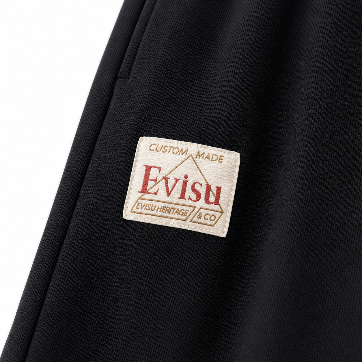 EVISU Men's Brushstroke "Big M" Print French Terry Sweatshorts