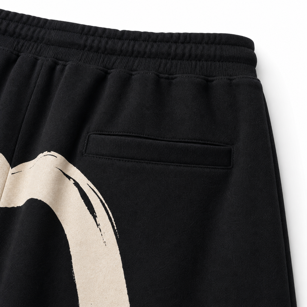 EVISU Men's Brushstroke "Big M" Print French Terry Sweatshorts