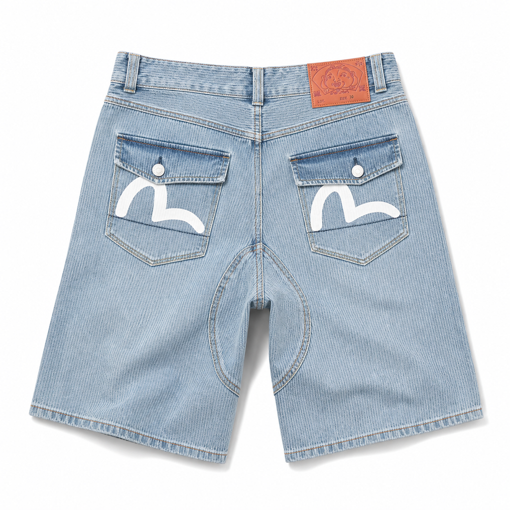EVISU Men's Washed Denim Shorts