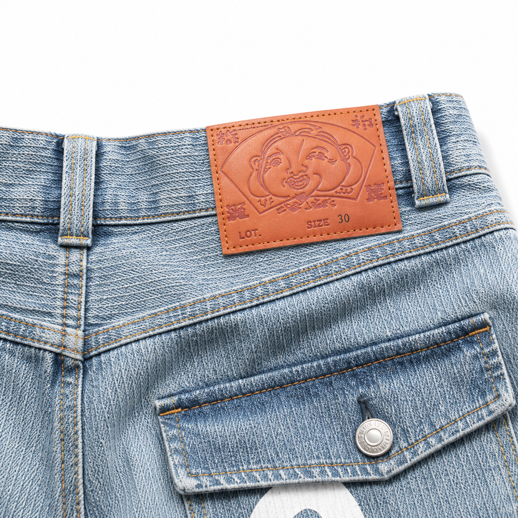 EVISU Men's Washed Denim Shorts
