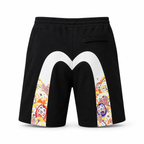 EVISU Daruma "Big M" Print French Terry Sweatshorts