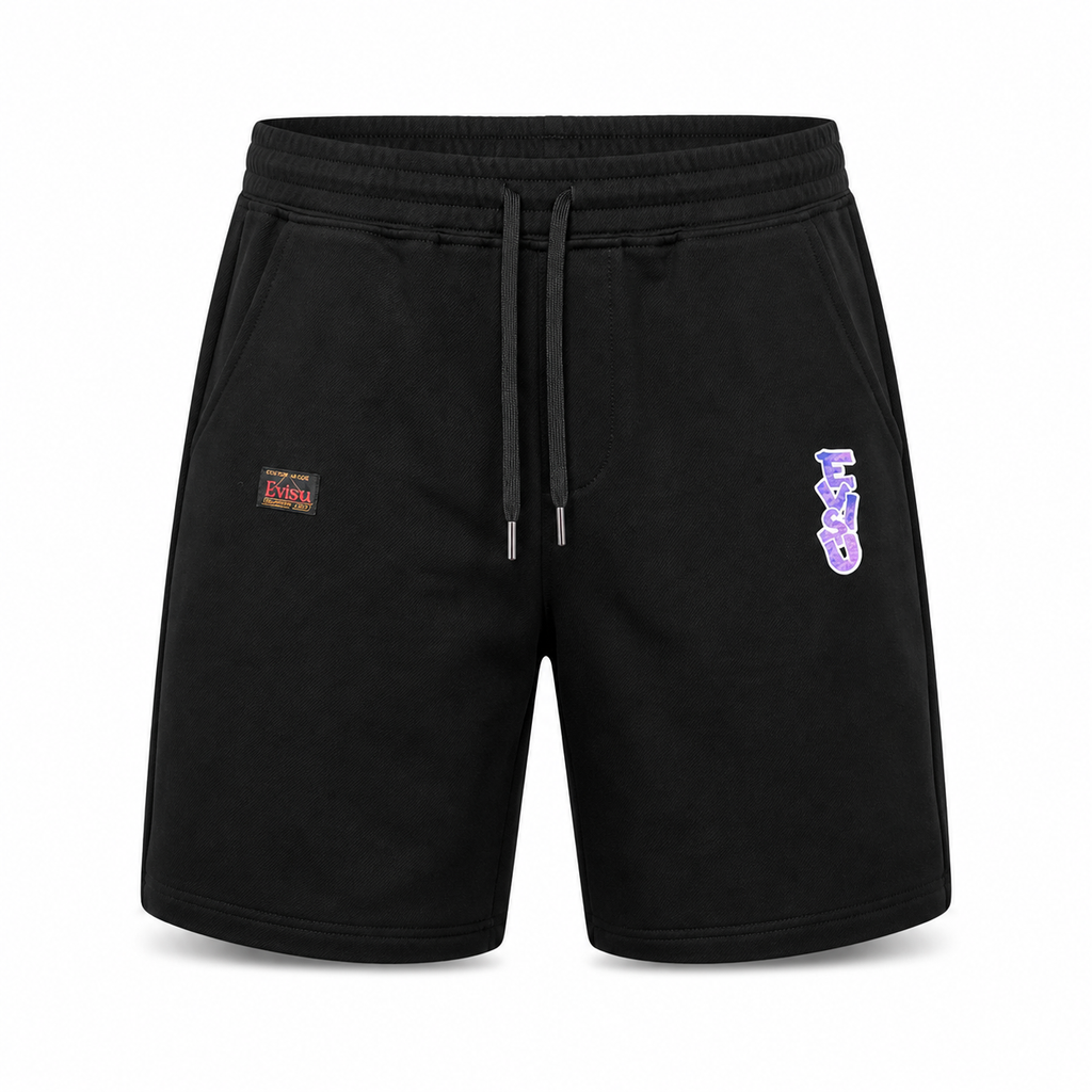 EVISU Daruma "Big M" Print French Terry Sweatshorts