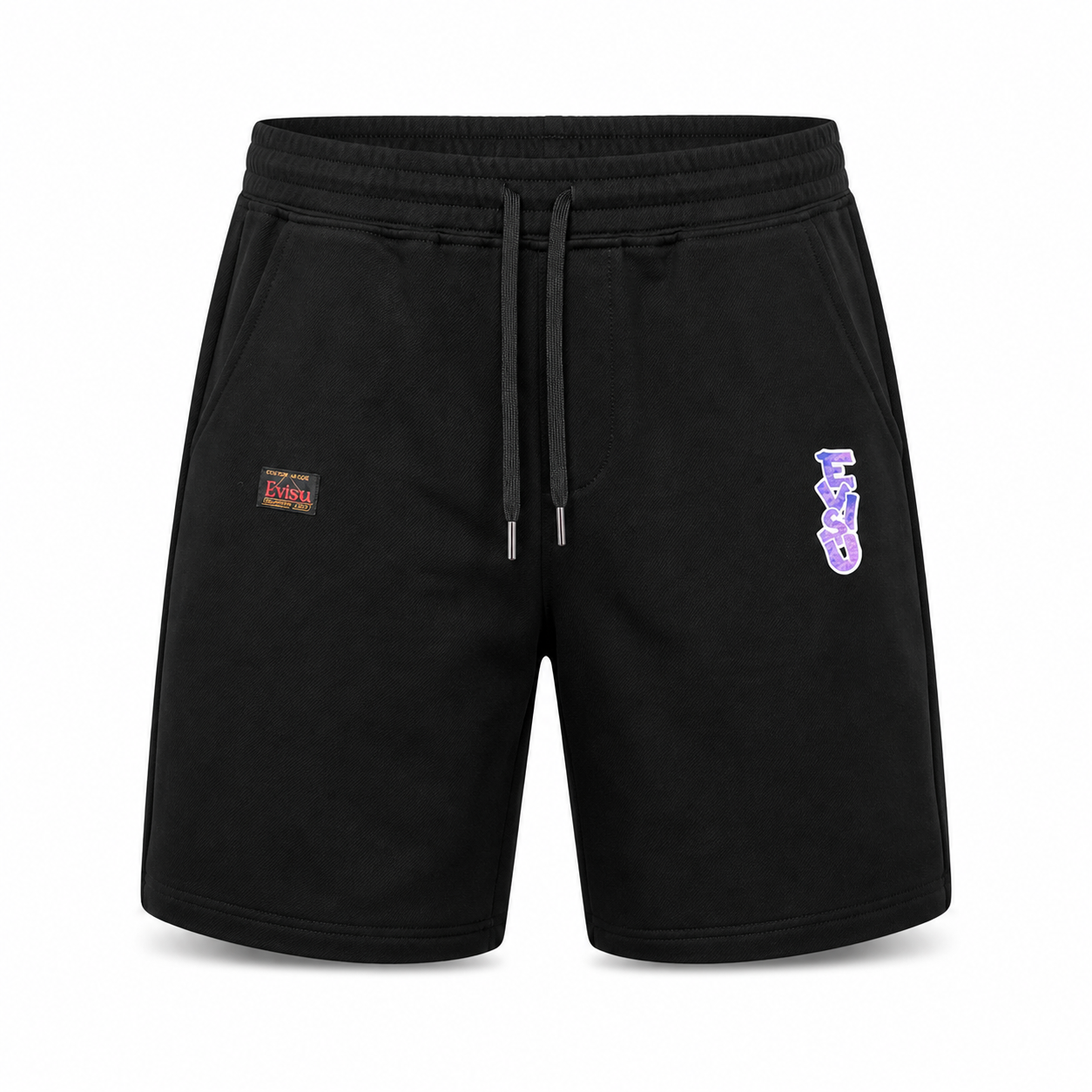 EVISU Daruma "Big M" Print French Terry Sweatshorts