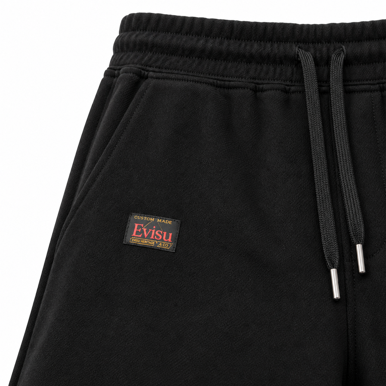 EVISU Daruma "Big M" Print French Terry Sweatshorts