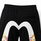 EVISU Daruma "Big M" Print French Terry Sweatshorts