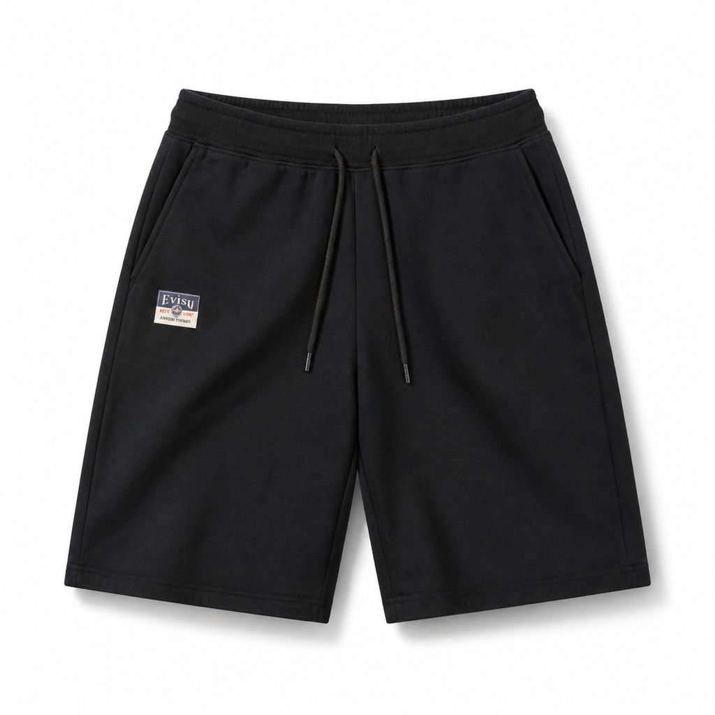 EVISU Daikoku Daruma Hexagonal Print French Terry Sweatshorts