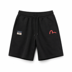 EVISU Classic "Buddha Head" Print French Terry Sweatshorts